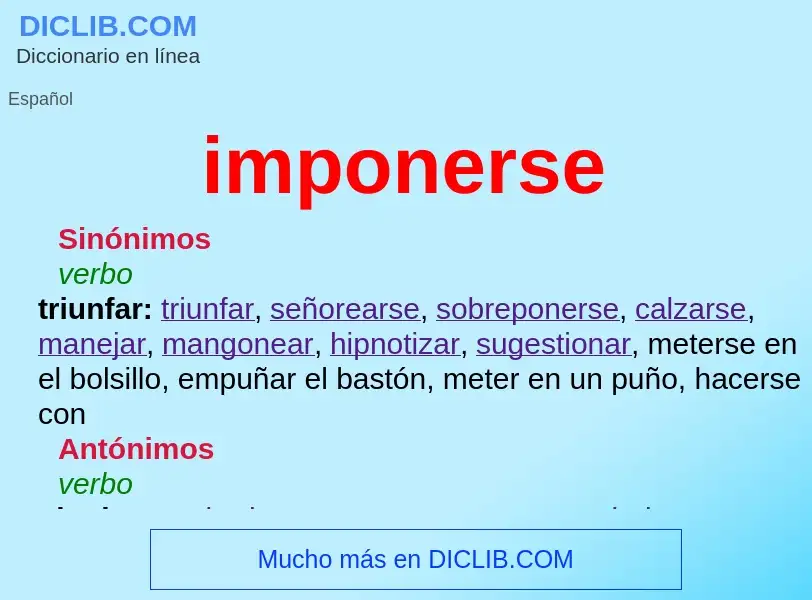 What is imponerse - definition