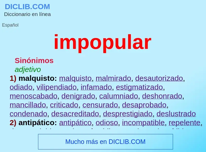 What is impopular - definition