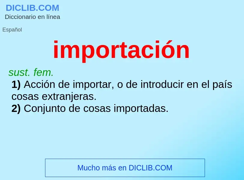 Wat is importación - definition