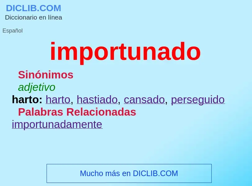 Wat is importunado - definition