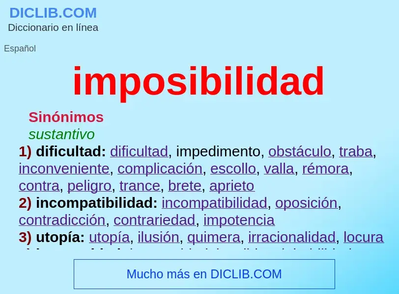 ¿Qué es imposibilidad? - significado y definición