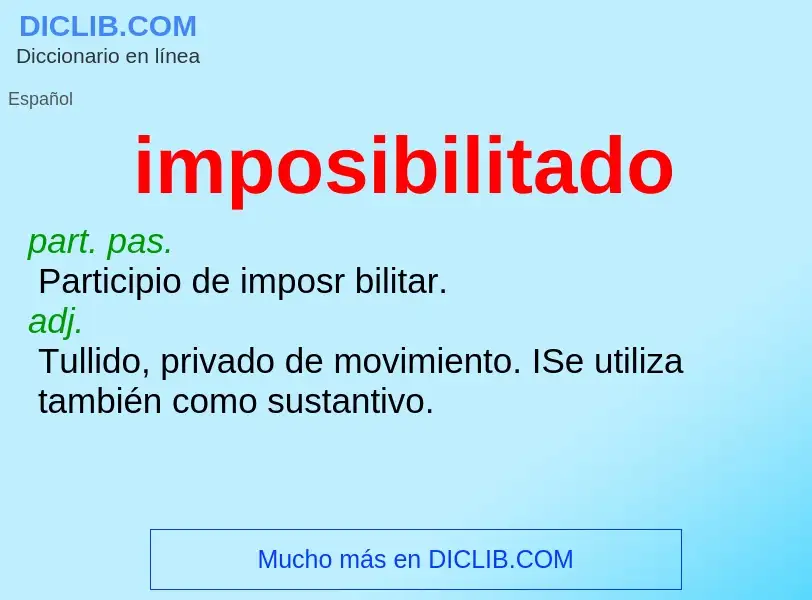 What is imposibilitado - meaning and definition