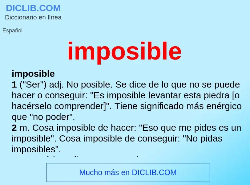 Wat is imposible - definition