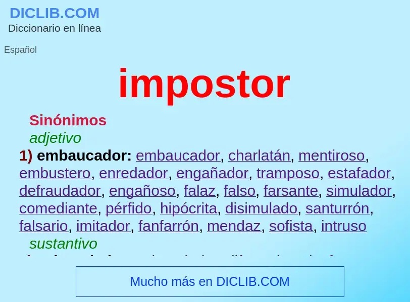 What is impostor - meaning and definition