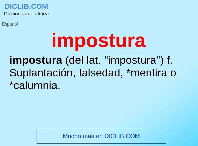 What is impostura - meaning and definition