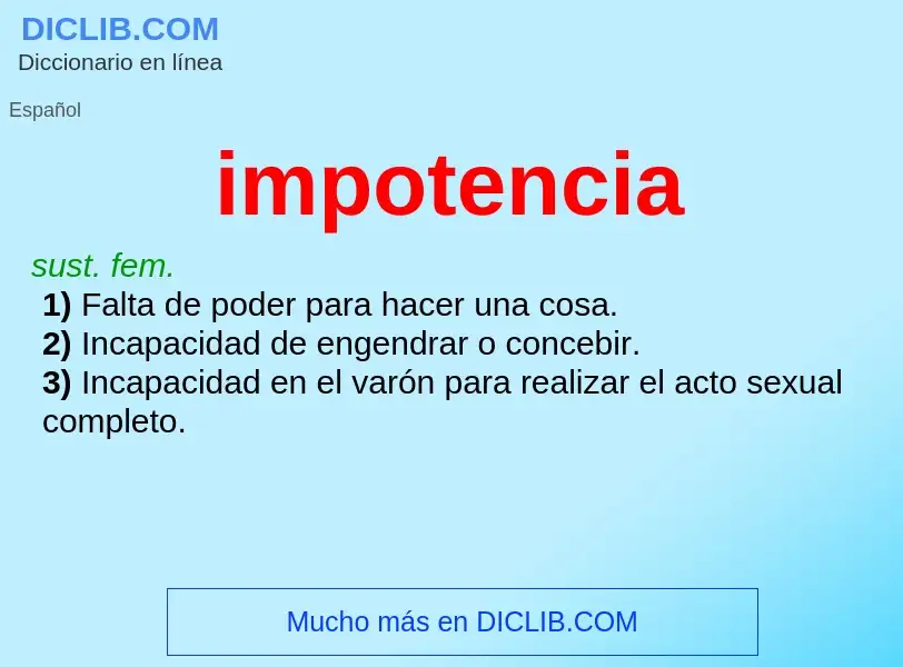 Was ist impotencia - Definition