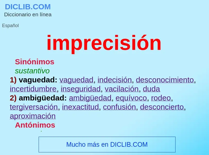 Wat is imprecisión - definition