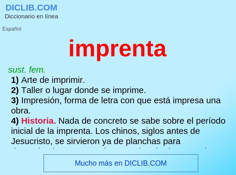 Wat is imprenta - definition