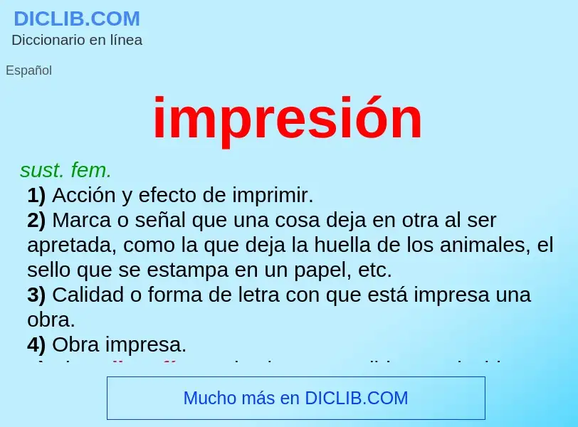 What is impresión - meaning and definition