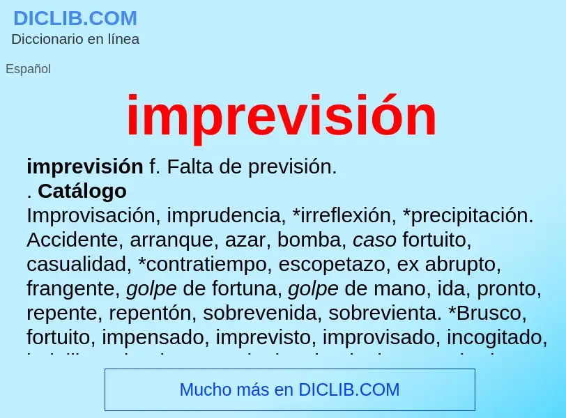 O que é imprevisión - definição, significado, conceito