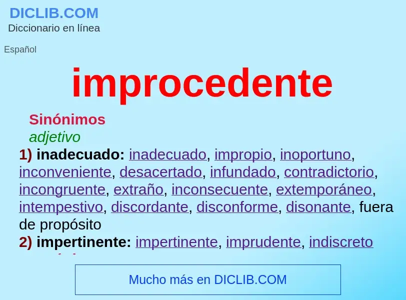 What is improcedente - meaning and definition