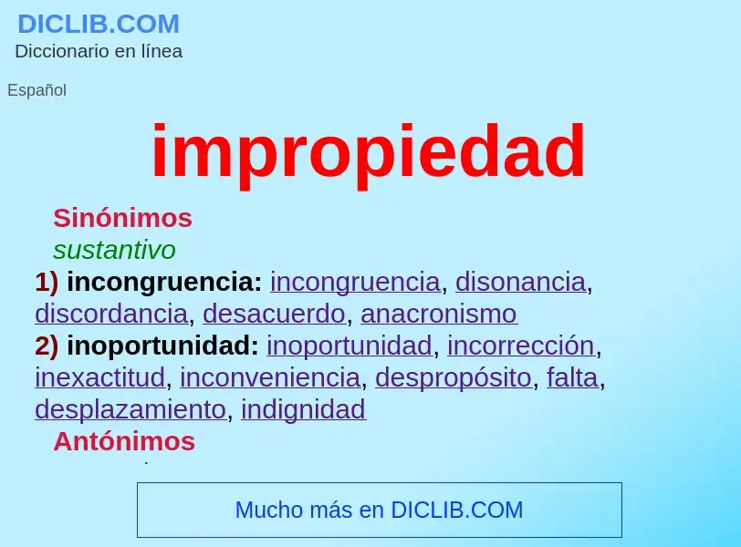 What is impropiedad - meaning and definition