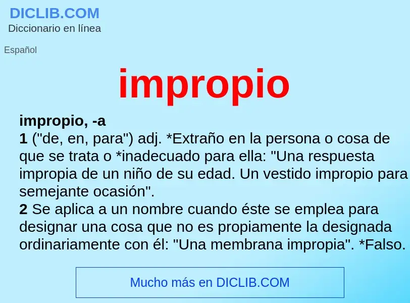 Was ist impropio - Definition