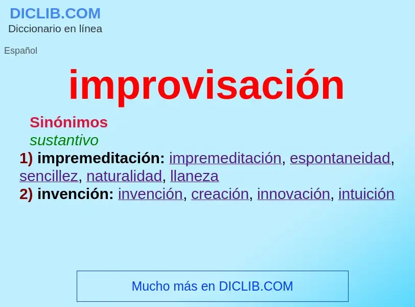 What is improvisación - definition