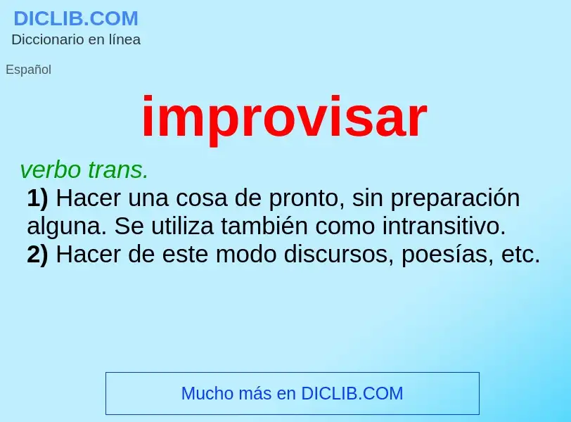 What is improvisar - meaning and definition