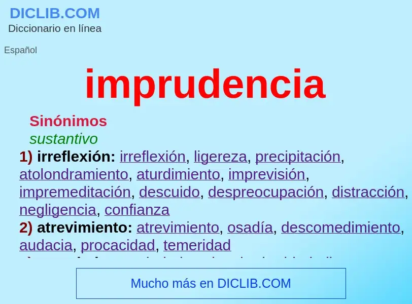 What is imprudencia - meaning and definition