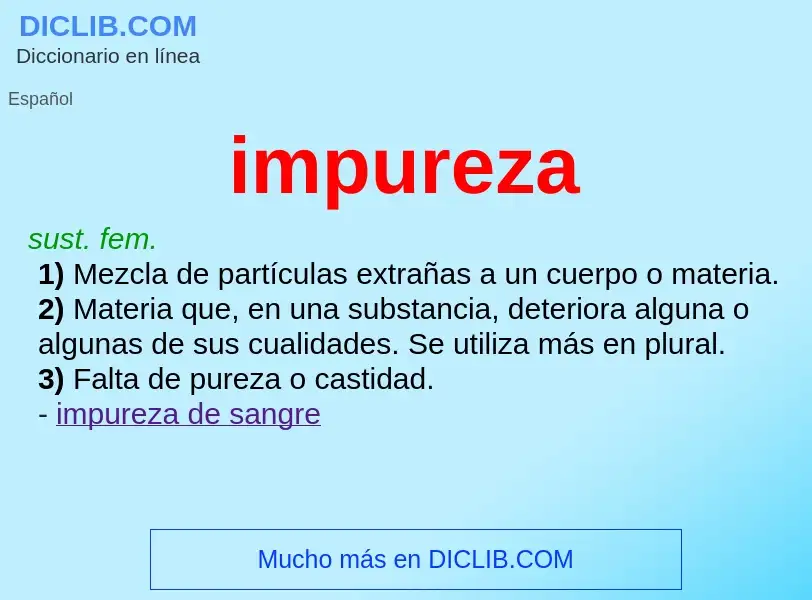 What is impureza - meaning and definition