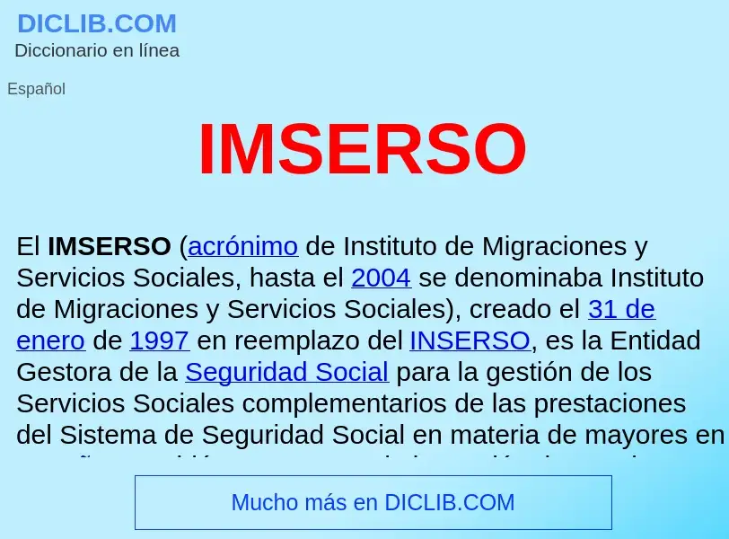 Wat is IMSERSO  - definition