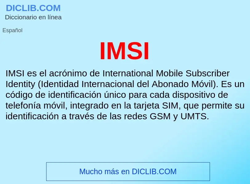 Wat is IMSI - definition