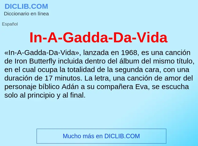 What is In-A-Gadda-Da-Vida - definition