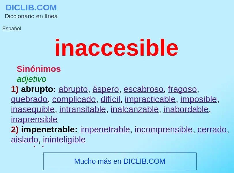 What is inaccesible - meaning and definition