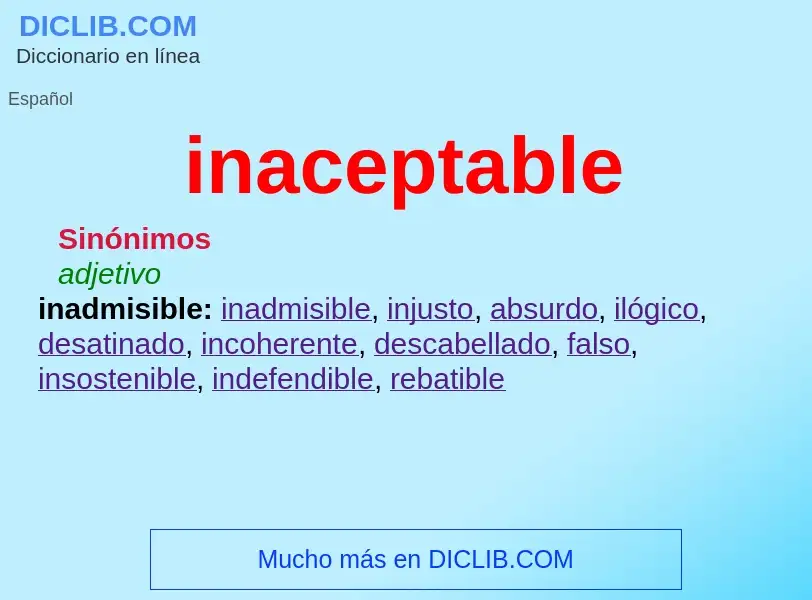 O que é inaceptable - definição, significado, conceito