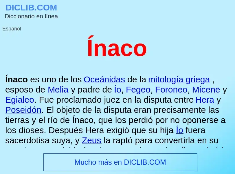 ¿Qué es Ínaco ? - significado y definición