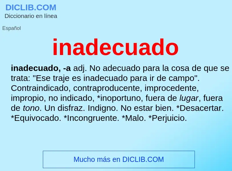 What is inadecuado - definition