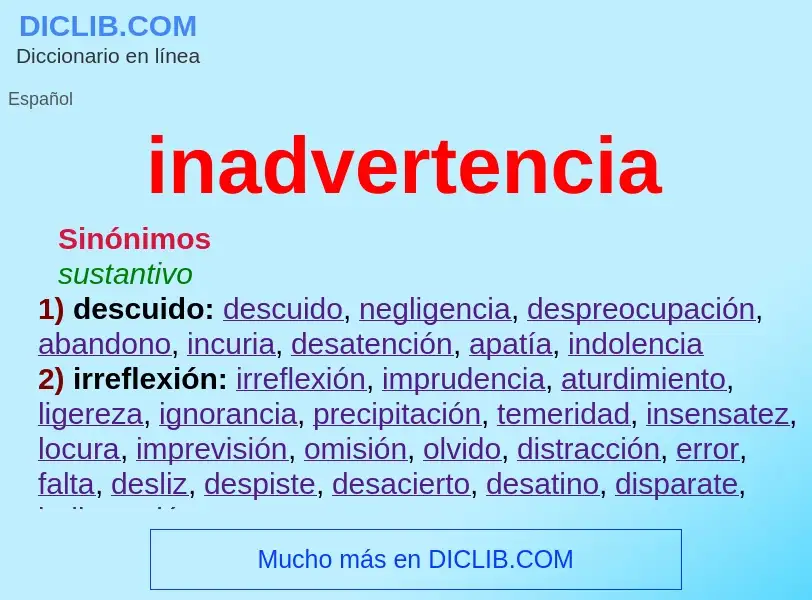 What is inadvertencia - meaning and definition