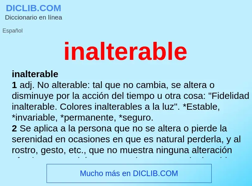 Wat is inalterable - definition