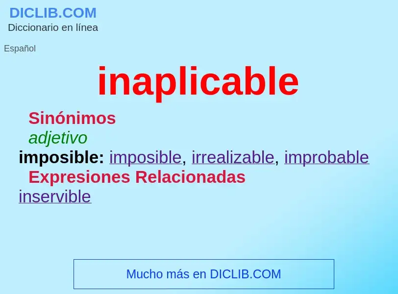 What is inaplicable - definition