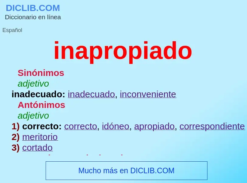 What is inapropiado - meaning and definition