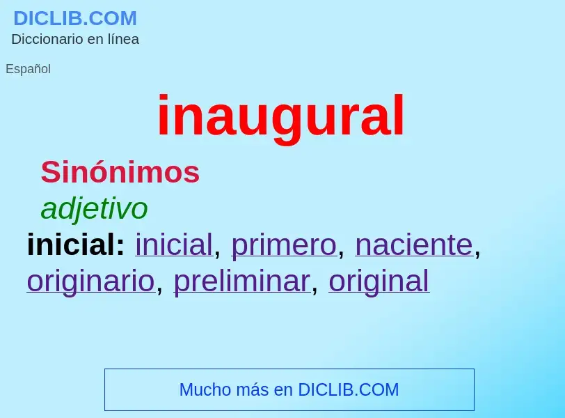 What is inaugural - definition