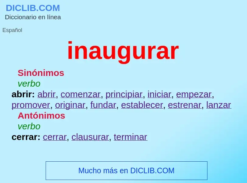 What is inaugurar - definition