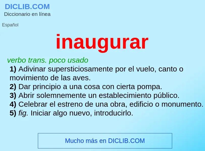 ¿Qué es inaugurar? - significado y definición