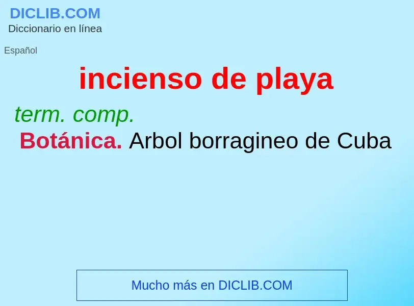 What is incienso de playa - definition