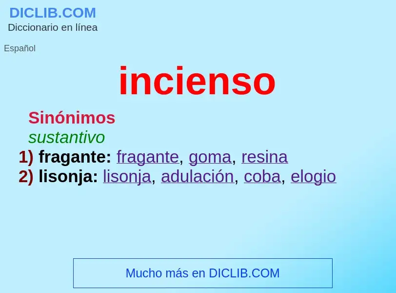 What is incienso - meaning and definition