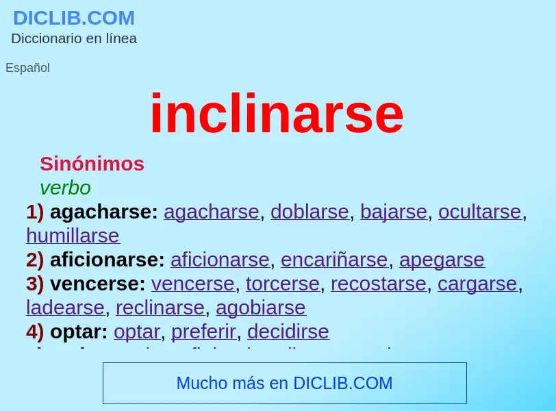 What is inclinarse - definition