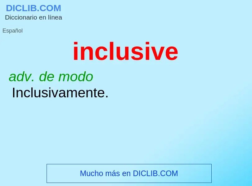 Wat is inclusive - definition