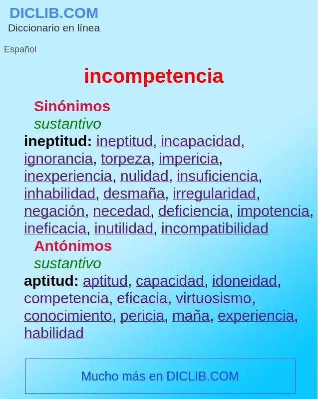 Wat is incompetencia - definition