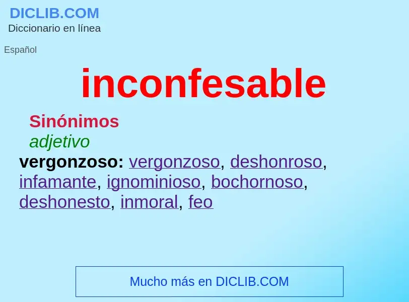 What is inconfesable - definition