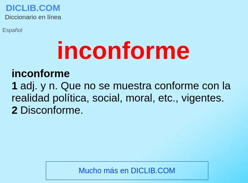 What is inconforme - meaning and definition