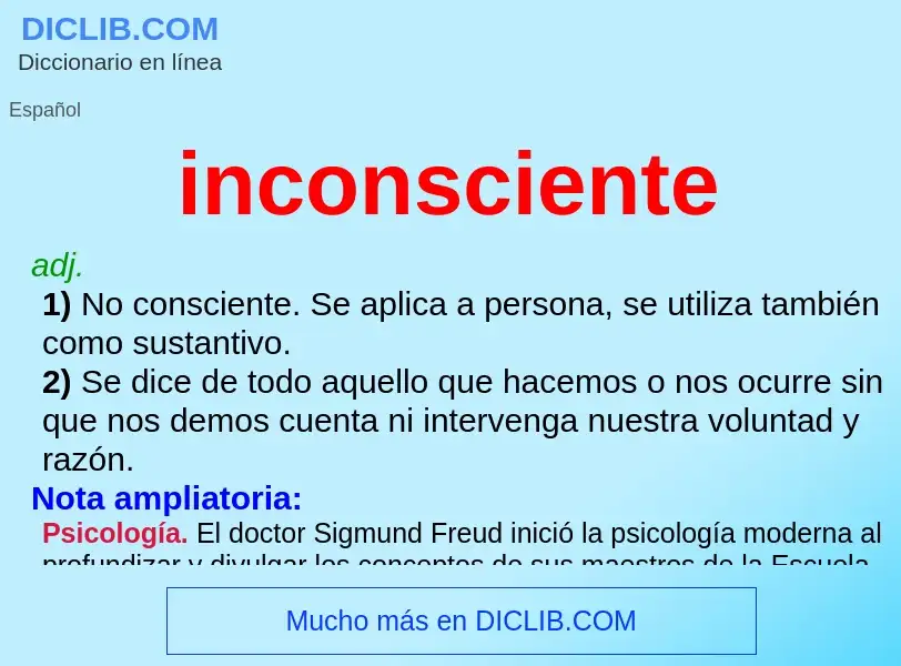 Wat is inconsciente - definition