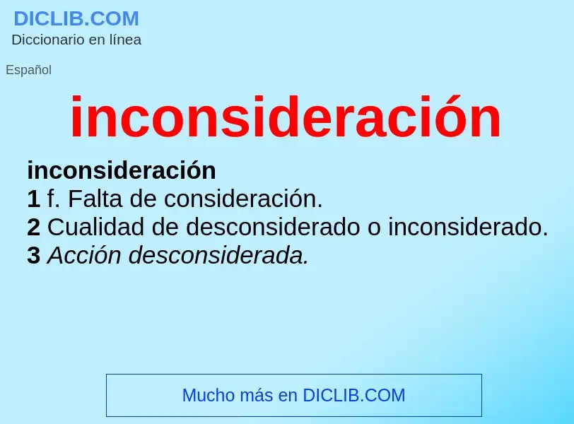 Wat is inconsideración - definition