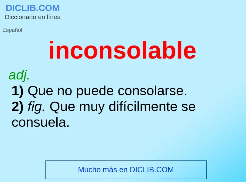 What is inconsolable - definition