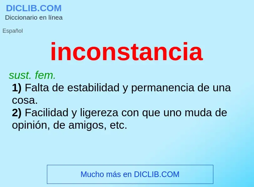 What is inconstancia - meaning and definition