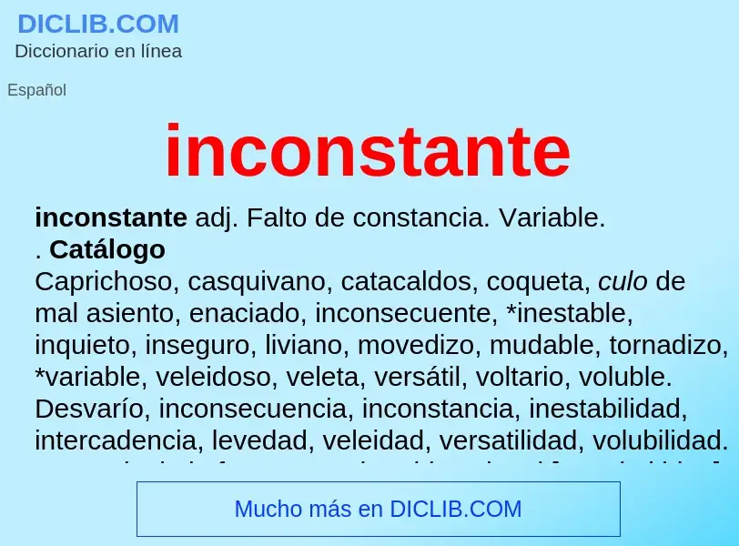 What is inconstante - meaning and definition