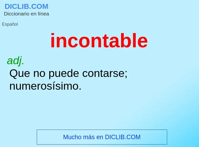 What is incontable - definition