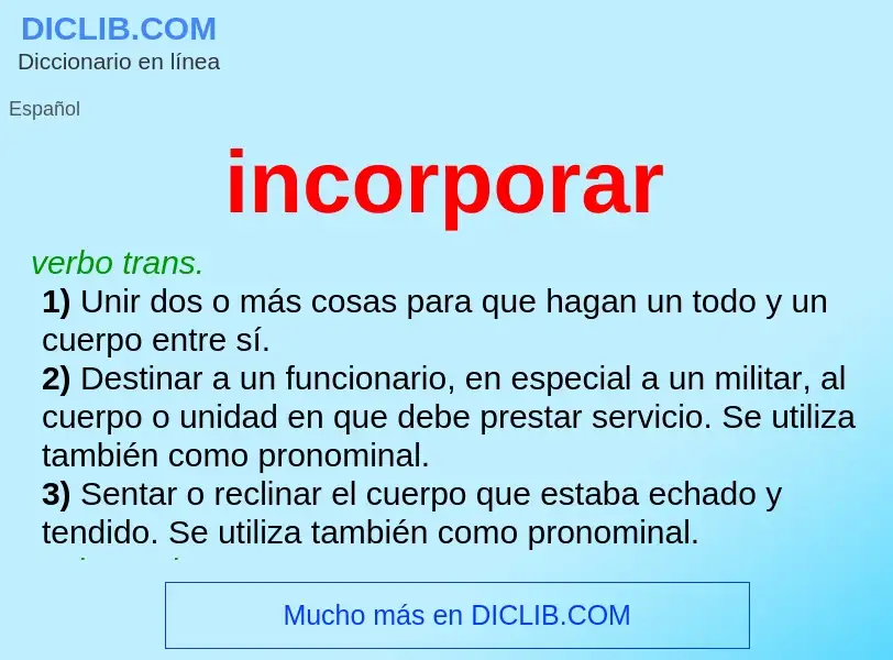 What is incorporar - definition