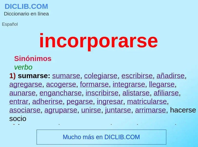 What is incorporarse - definition